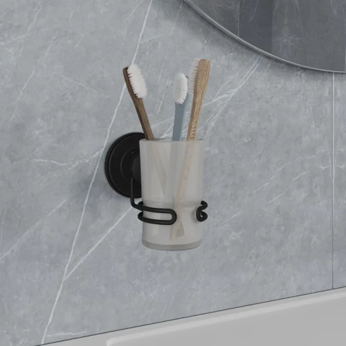 Держатель Milardo Easy для стакана проволока стальная черный матовый матовое стекло EASBWSGM45