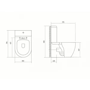 Унитаз напольный безободковый с бачком Aquatek Оберон горизонтальный выпуск тонкое сиденье с механизмом плавного закрывания крепеж AQ1273S-00 59,1х36,2х80,5 см