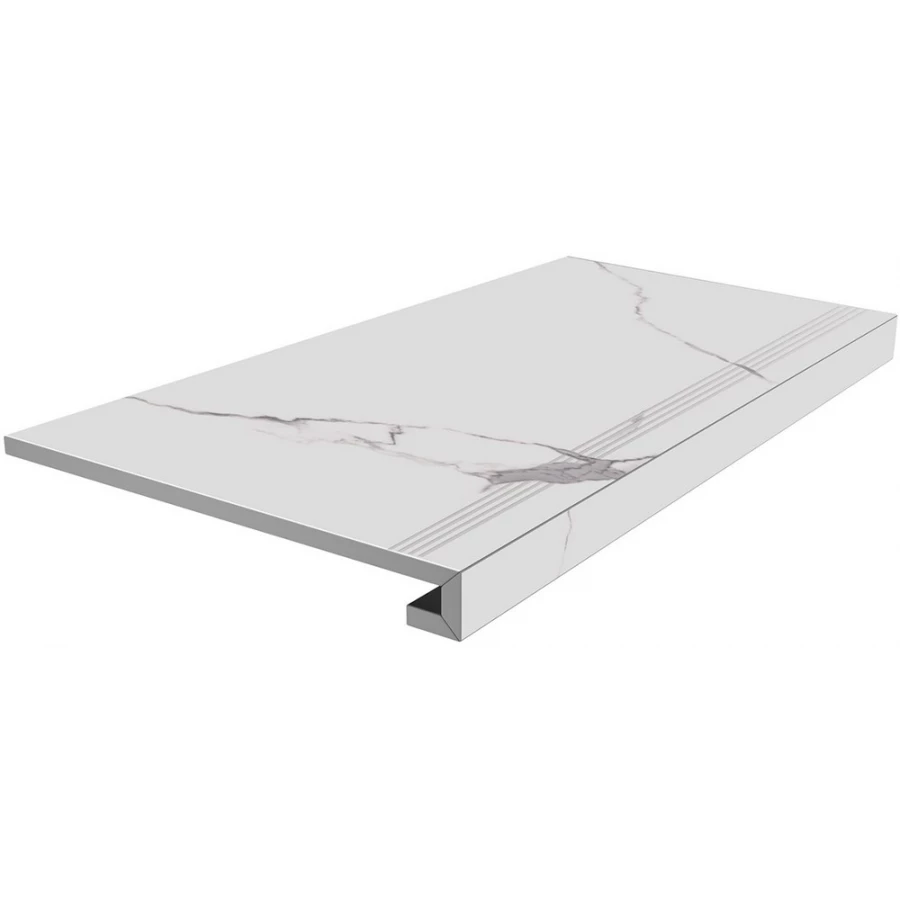 Ступень клееная из керамогранита Kerama Marazzi Монте Тиберио полуглянцевая белая SG849992R/GCF 80х33 см