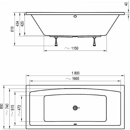 Ванна Ravak Formy 02 белая C891000000 180x80 см
