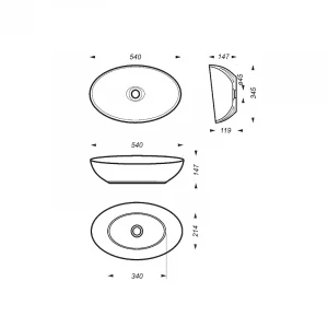 Раковина накладная Sanita Luxe Ringo Cut RNGSLWB01C