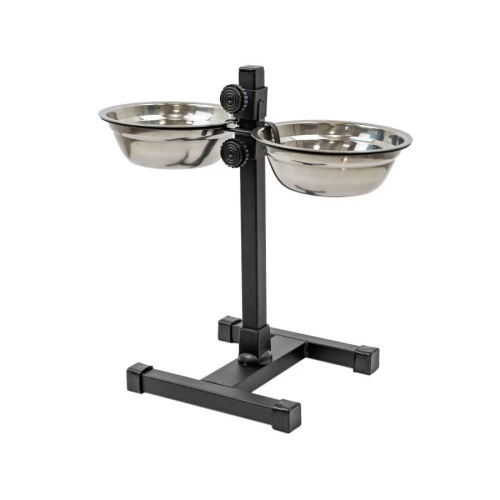 Подставка с мисками для домашних животных Homepet металлическая регулируемая 4619785 D 16 см 2х500 мл до 30 см