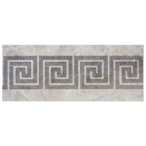 Плитка Керами с вырезом Эллада стекло бежевая d102 50х20 