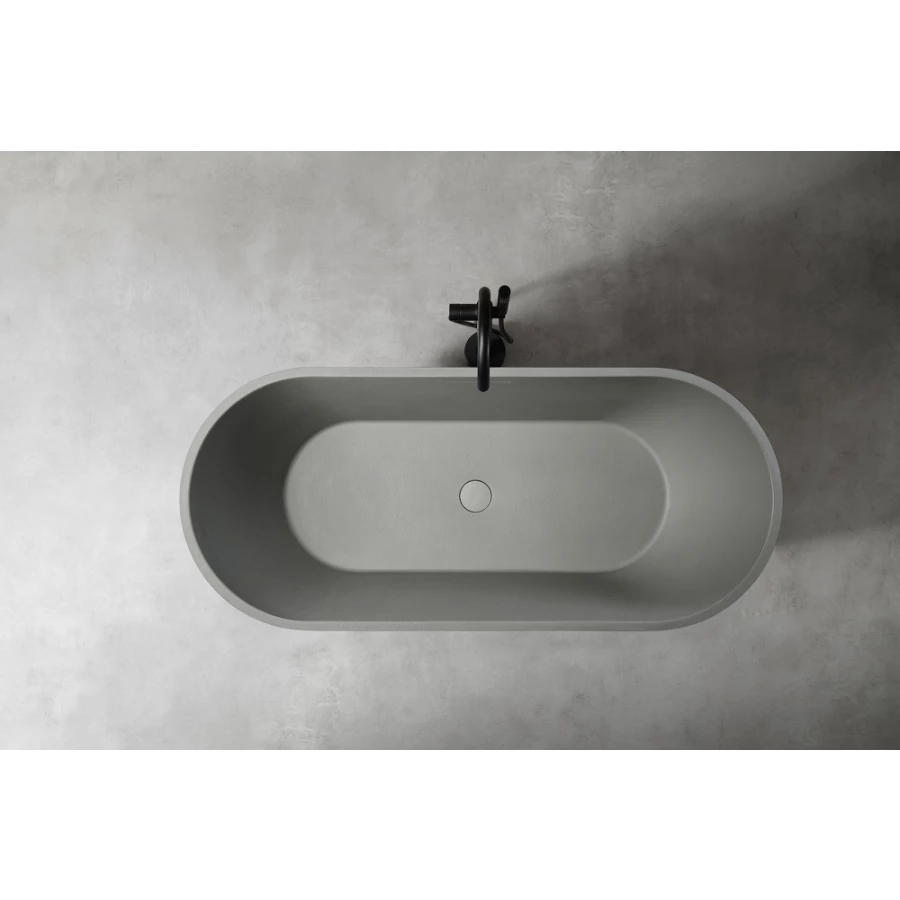 Ванна из искусственного камня Abber Frankfurt светло-серая матовая AM9941MLG 170x75 см