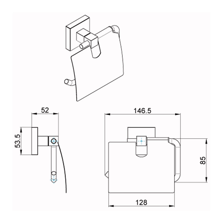 Бумагодержатель Azario Rina с крышкой хром AZ-87010