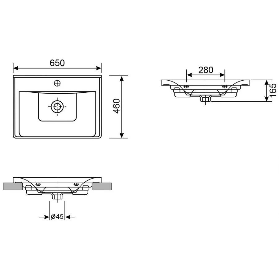 Подвесная/мебельная раковина Wellsee FreeDom 151104000 белый
