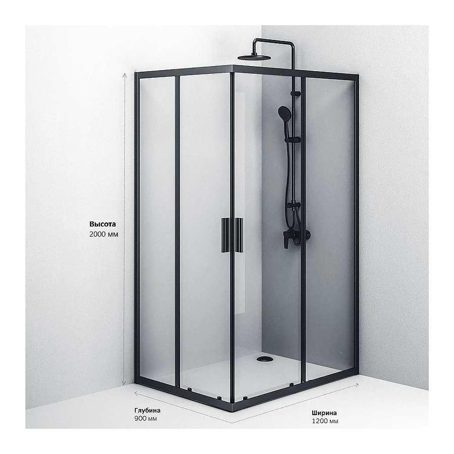 Душевое ограждение без поддона Am Pm Gem S W93G-404-120290-BT 120x90 см