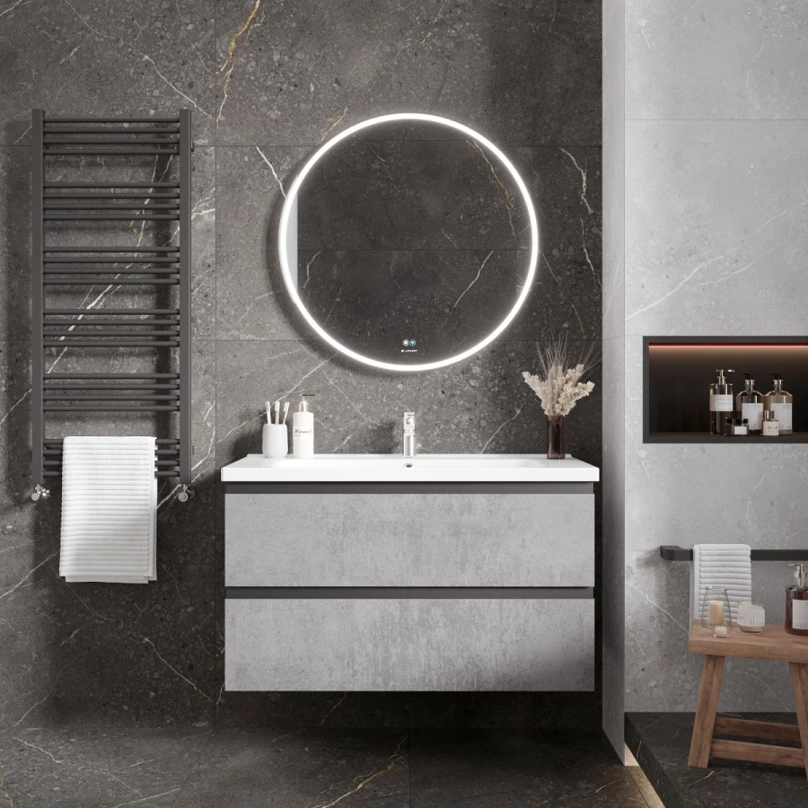 Зеркало Laparet Electra D 80 влагостойкое подсветка димер и антизапотевание подогрев