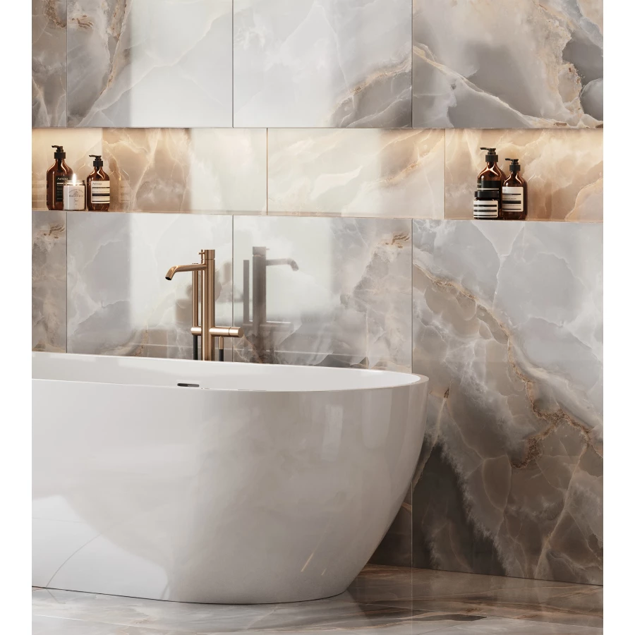 Керамогранит Arcadia Ceramica Onyx Royal Full Polished серый FP1038-A 120х60 см