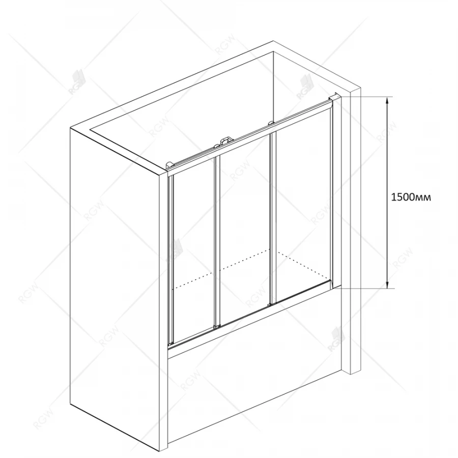 Шторка на ванну RGW SC-41 04114115-11 1500 прозрачное