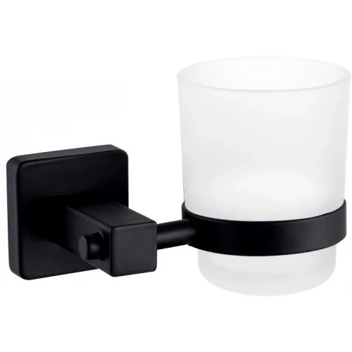 Стакан Haiba с держателем матовое стекло черный HB8906