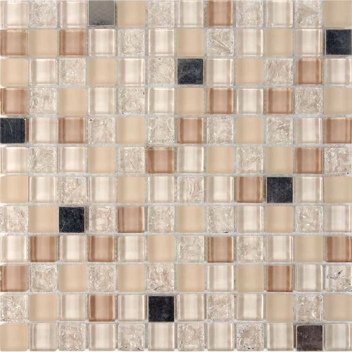 Мозаика из стекла и металла Pixel mosaic Камень и стекло чип 23x23 мм сетка Pix 716 30х30 см