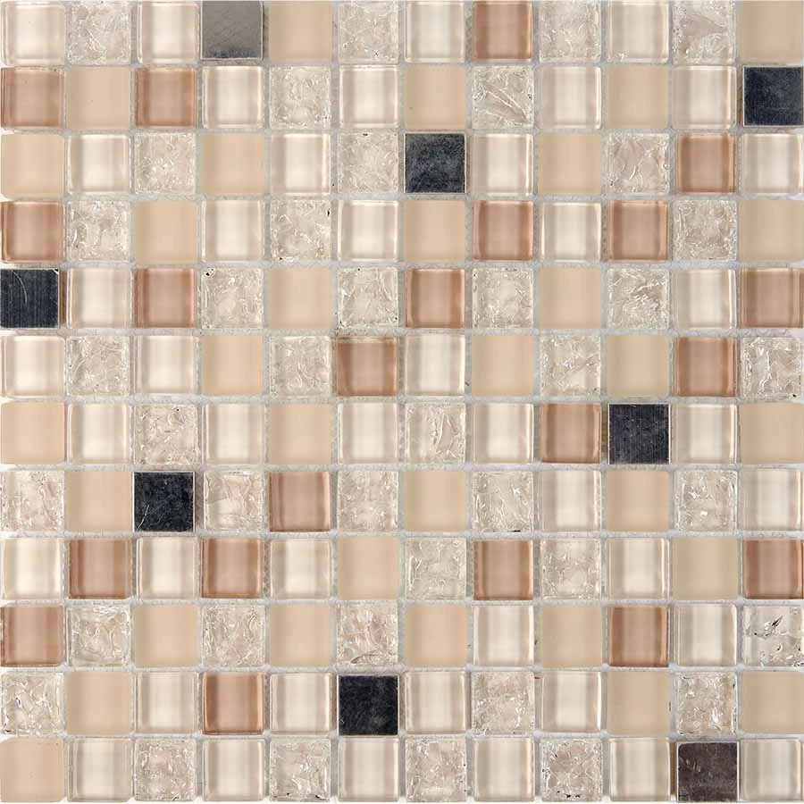 Мозаика из стекла и металла Pixel mosaic Камень и стекло чип 23x23 мм сетка Pix 716 30х30 см