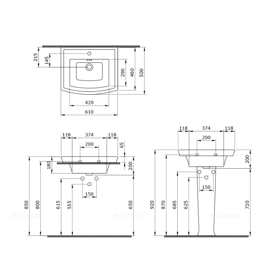 Раковина Bocchi Ravenna белая 1127-001-0126