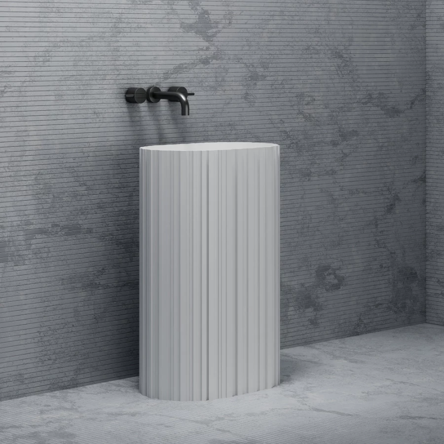 Раковина отдельностоящая Abber Stein белая матовая AS2551-H 58х38 см