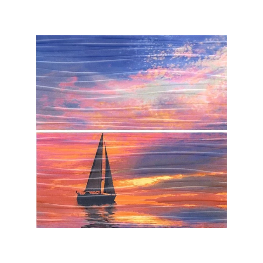 Панно Kerama Marazzi Тиррено Закат обрезной розовый (компл. из 2-х шт.) 60х60 см