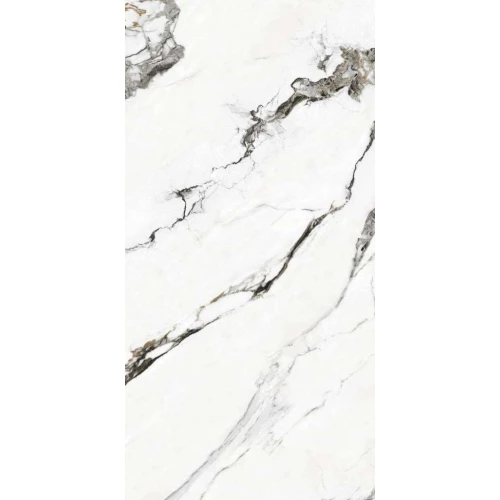 Керамогранит Planet Ceramics UKDD 47 глянцевый с золотом белый 120х60 см