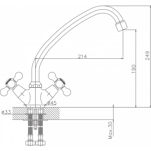 Смеситель Cron для кухни хром CN4019-2