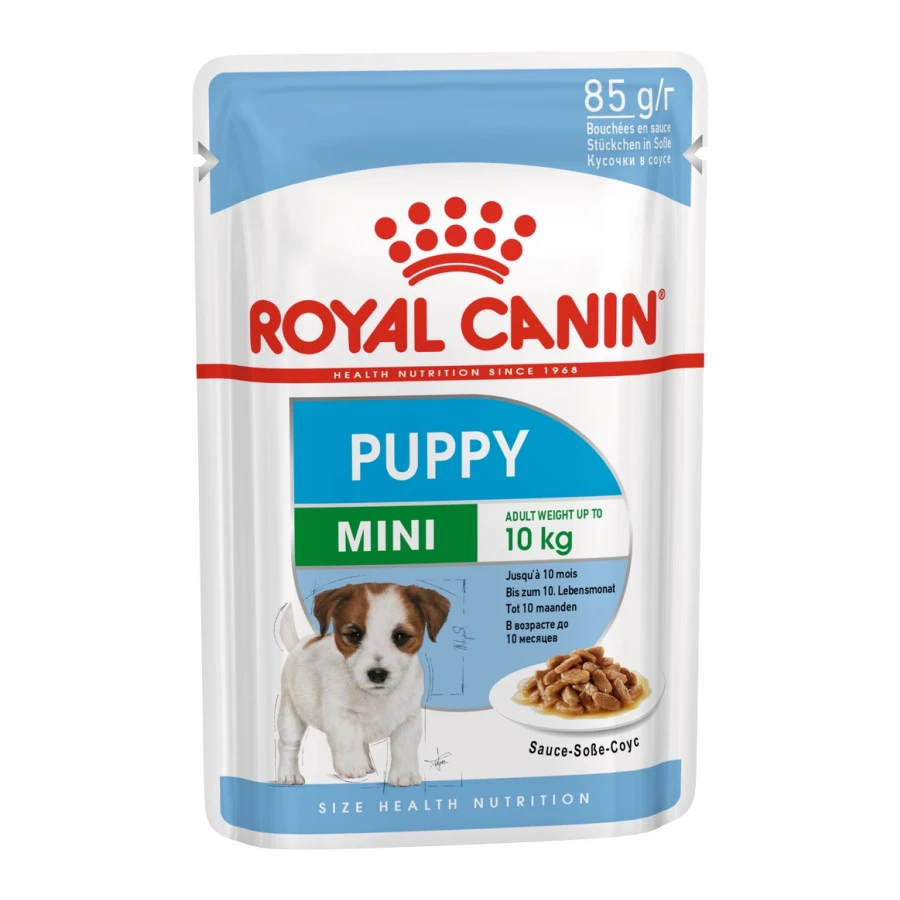 Корм для щенков в возрасте c 2 до 10 месяцев Royal Canin mini puppy пауч влажный 85 г