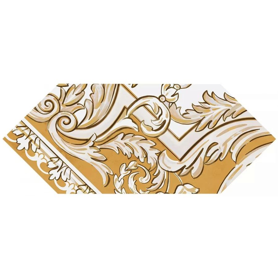 Декор Kerama Marazzi Алмаш глянцевый жёлтый 14х34 см