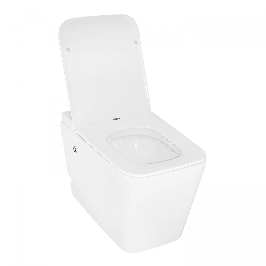 Унитаз импульсный Azario напольный квадратный быстросъемное сиденье микролифт монтажная рама в комплекте AZ-102C 36х59х44 см