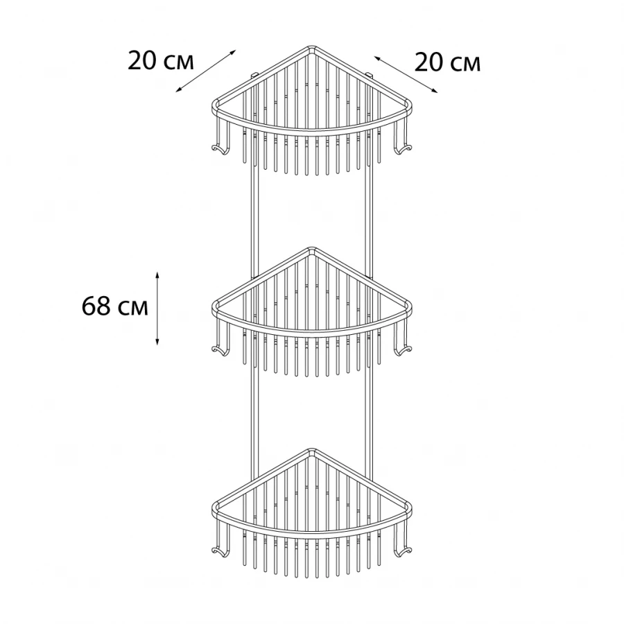 Полка Fixsen угловая трехэтажная FX-858-3
