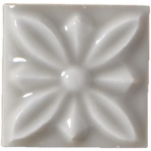 Плитка керамическая Adex Студио Релиеве Флор Граыстоне / Studio Relieve Flor № 1 Graystone глянцевая серая ADST4059 3х3 см