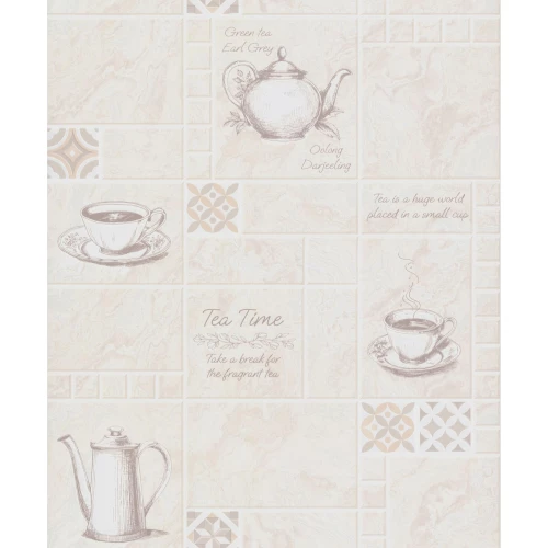 Обои виниловые Palitra Home Tea Time HomeColor бежевые HC11060-12 0,53х10,05 м