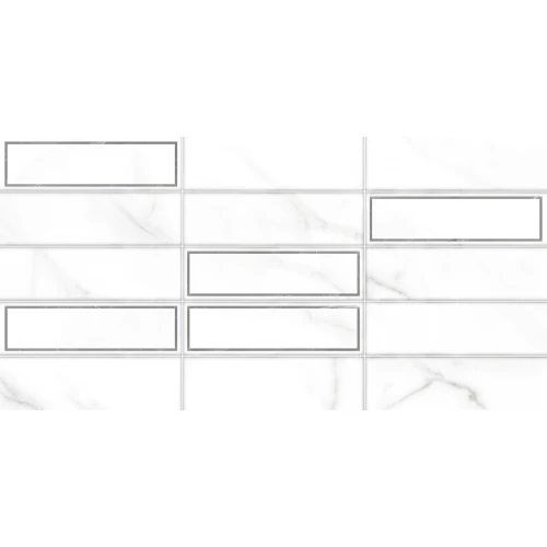 Плитка настенная ALMA Ceramica Bronks рельефная матовая белая TWA3060BRK27 60х30 см
