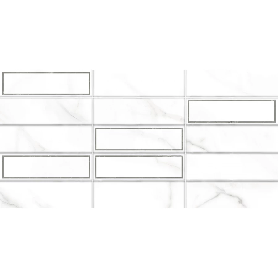 Плитка настенная ALMA Ceramica Bronks рельефная матовая белая TWA3060BRK27 60х30 см