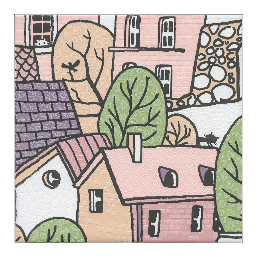 Декор Kerama Marazzi Городок 4 матовый розовый OS/A227/5009 20x20 см