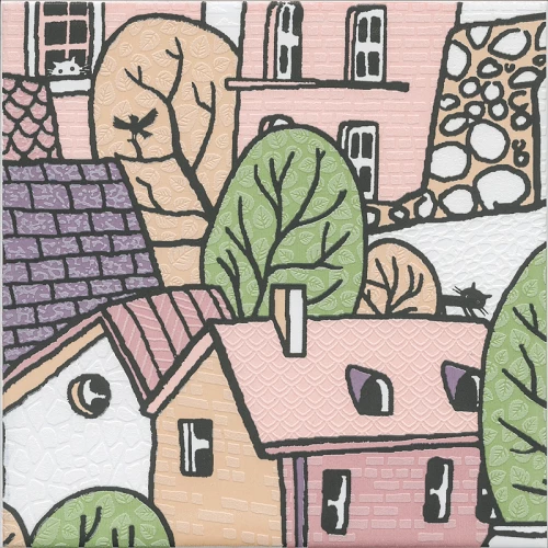 Декор Kerama Marazzi Городок 4 матовый розовый OS/A227/5009 20x20 см