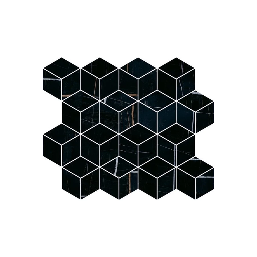 Плитка настенная Kerama Marazzi Греппи Декор мозаичный глянцевый черный T017/14026 45x37,5 см