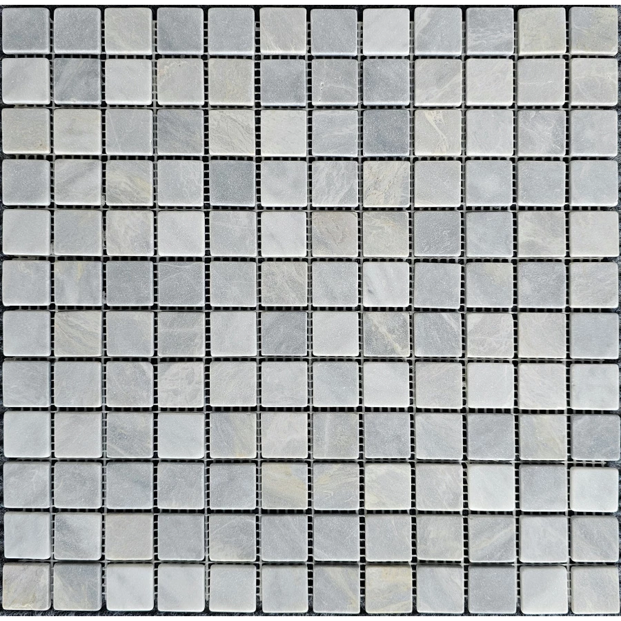 Мозаика Pixel mosaic Мрамор Ice Grey чип 23х23 мм сетка Матовая PIX 335 30,5х30,5 см