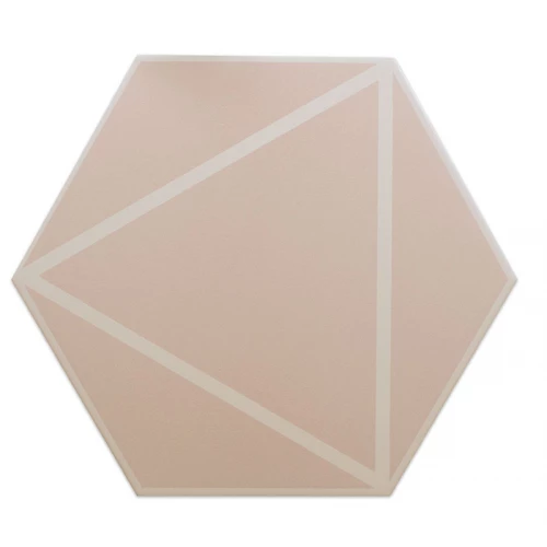Керамогранит DNA Tiles Фэнси Линес Пинк / Fancy Lines Pink матовый розовый 127022 23х20 см