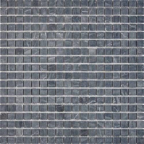 Мозаика Pixel mosaic Мрамор Nero Marquna чип 15х15 мм сетка Матовая Pix 247 30,5х30,5 см