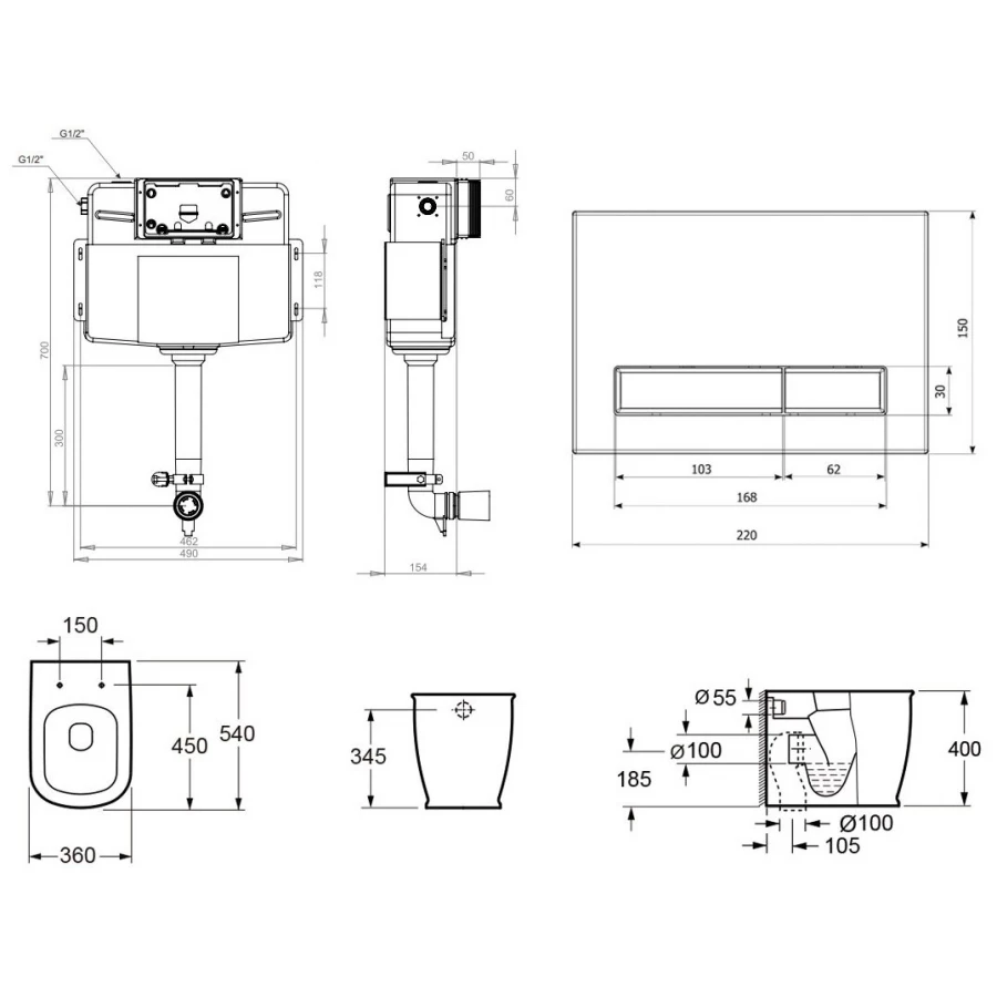 Унитаз Lavinia Boho Relfix Bell Pro 87551012 (комплект 5 в 1)