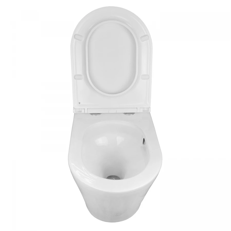 Унитаз приставной Azario безободковый быстросъемное сиденье микролифт с системой смыва Tornado AZ-1003D-UQ1 58х36х43 см