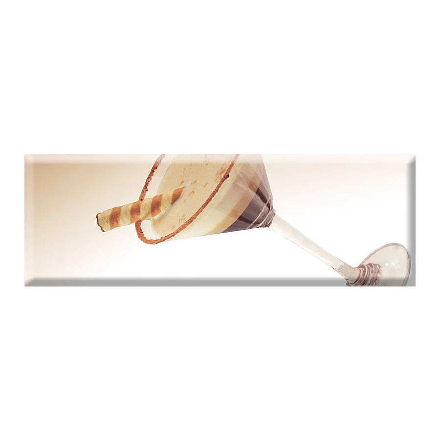 Плитка настенная Absolut Keramika Monocolor Decor Coffee Glass 02 глянцевая бежевая AK0815 30х10 см