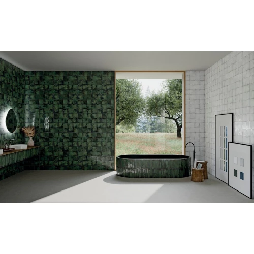 Плитка настенная Harmony Легасй Греен / Legacy Green Q-38 глянцевая зеленая 37535 14,8х14,8 см