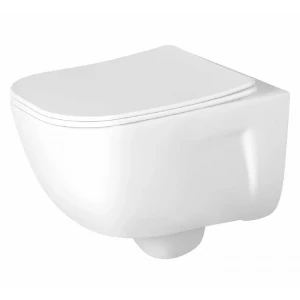 Унитаз компакт Aquatek Дива подвесной безободковый с функцией биде тонкое сиденье с механизмом плавного закрывания крепеж AQ2012B-00 51x35x36 см