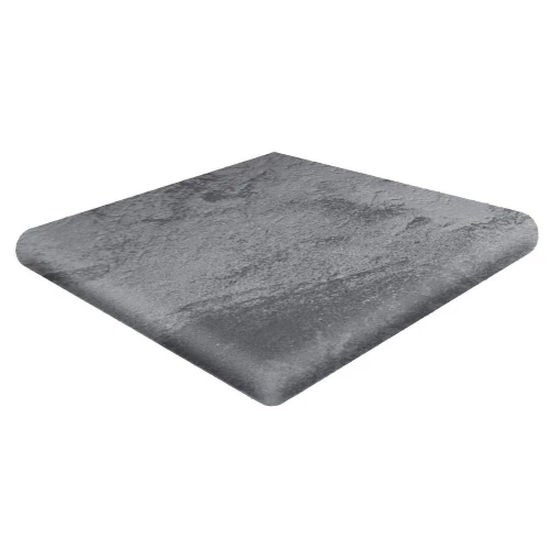 Клинкерная плитка Gres de Aragon Metal Esquina Redonda Black Ступень матовая черная 906861 33х33 см