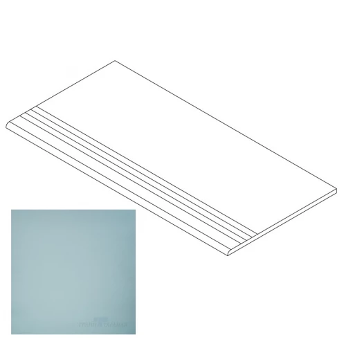 Ступень Грани Таганая Профи с насечками и завальцовкой голубой матовый GT085M 120х29,5 см