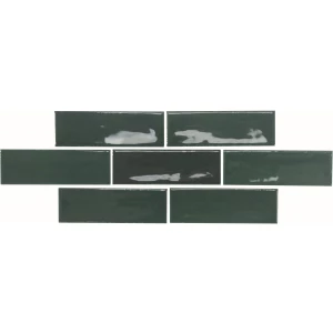 Керамогранит Monopole Artisan Green Bottle 002484 глянцевый темно-зеленый 15x5 см