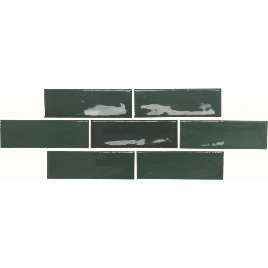 Керамогранит Monopole Artisan Green Bottle 002484 глянцевый темно-зеленый 15x5 см