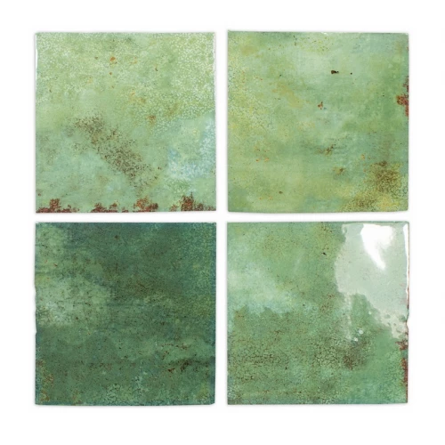 Плитка керамическая DNA Tiles Енамел Сqуаре Мосс / Enamel Square Moss глянцевая зеленая 123078 12,5х12,5 см
