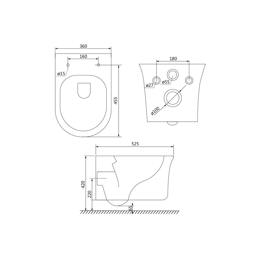 Унитаз Iddis подвесной безободковый Sena SENRDSEi25