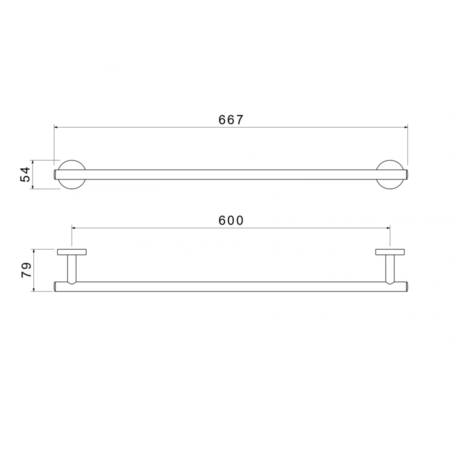 Полотенцедержатель Aquatek Оберон 600 мм матовый черный AQ4214MB