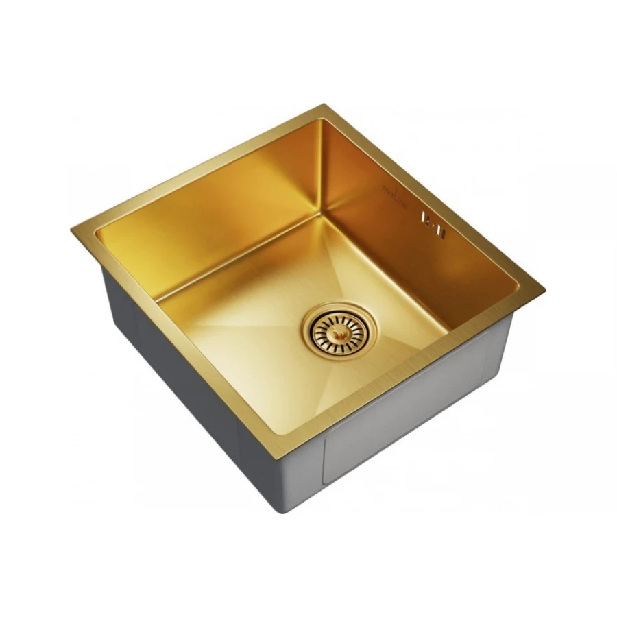 Мойка MixLine PRO подстольный монтаж вып 3 1/2 20см с сифоном золото 548566 45х42 см