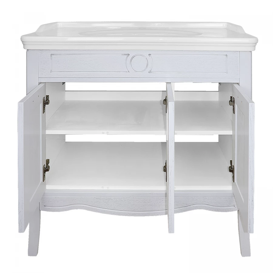 Комплект Тумба Azario Carolina 100 патина с раковиной Artdeco 100 Kale серебро CS00089889 100х88х50 см